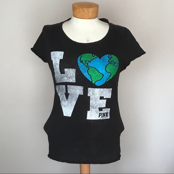 PINK Victoria's Secret Tops - Victoria’s Secret Pink Love T-shirt. Size Large